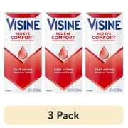 (3 pack) Visine Red Eye Comfort Redness Relief Eye Drops, 0.5 fl. oz