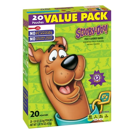 (2 Pack) Fruit Snacks Scooby Doo Snacks Value Pack 20 Pouches 0.8 oz Each