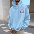 thumbnail image 1 of MHFRRA Sudadera con Capucha Informal para Hombre, Holgada, con Estampado Gráfico, para Otoño E Invierno, Uso Diario, Cómoda, Tela Suave, Ligera, Ropa de Calle Azul claro, 1 of 4