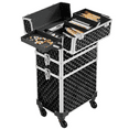 thumbnail image 2 of Alden Design 3-in-1 Rolling Makeup Train Case Cosmetic Trolley, Black, 2 of 7
