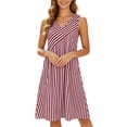 thumbnail image 5 of XuJwPNcy Womens Summer Dresses Sleeveless Striped Knee Length Dress with Pockets V Neck Comfortable Soft Dresses for Women, 5 of 7