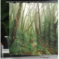 thumbnail image 4 of Ambesonne Tropical Shower Curtain, Exotic Jungle Forest, 69"Wx75"L, Green Brown, 4 of 5