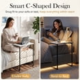thumbnail image 4 of Nesting Coffee Table Set of 3, C-Shaped End Side Tables with Faux Marble Top and Metal Frame for Living Room, Industrial Sofa Snack Tables, White, 4 of 9