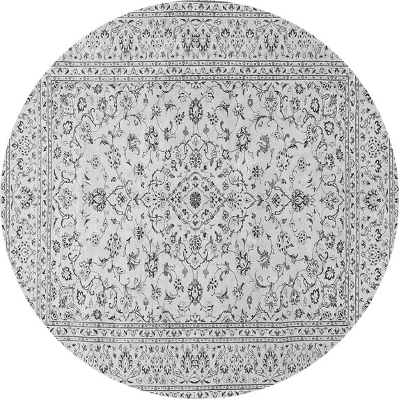 Ahgly Company Indoor Round Medallion Gray Traditional Area Rugs, 8' Round