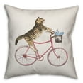 thumbnail image 2 of Creative Products Cat on Bike 18x18 Spun Poly Pillow, 2 of 3