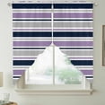 thumbnail image 2 of Purple Grey Striped Swag Curtains for Kitchen/Bedroom/Living Room, Farmhouse Stripes Modern Abstract Art Scalloped Curtains 63 Inch Long, Window Swag Topper Curtains Valances 2 Panels Set 36"x63", 2 of 8