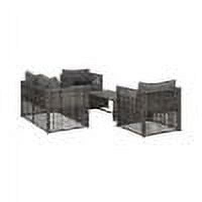 WestinTrends 4-Piece Outdoor Patio Sofa Conversation Set with Back Cushion, Gray