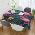 thumbnail image 2 of Yayeee Tablecloths 54" x 54" Rectangle Wrinkle Resistant Party Table Cover, Yellow Floral Flamingo, 2 of 8