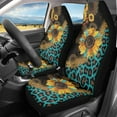 thumbnail image 2 of Kuiaobaty Sunflower Leopard Print Blue Car Seat Cover Set of 2 PCS Universal Soft Car Seat Protection Auto Interior Accessories Decoration for Men Women, 2 of 7