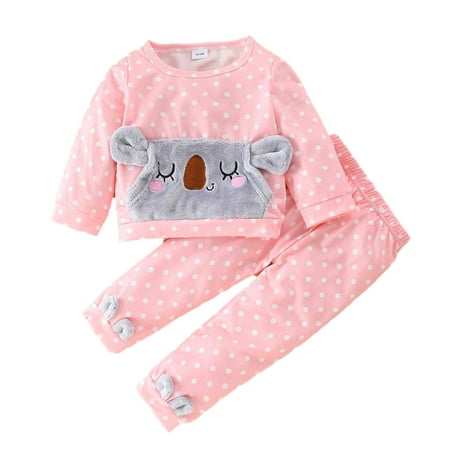 

Honeeladyy Winter Autumn Winter Children s Girl s Clothing Set Animal Long Sleeve Tops Dot Pants Outfits Pink Discount