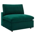thumbnail image 2 of Modway Commix Down Filled Overstuffed Performance Velvet Armless Chair, Green, 2 of 8