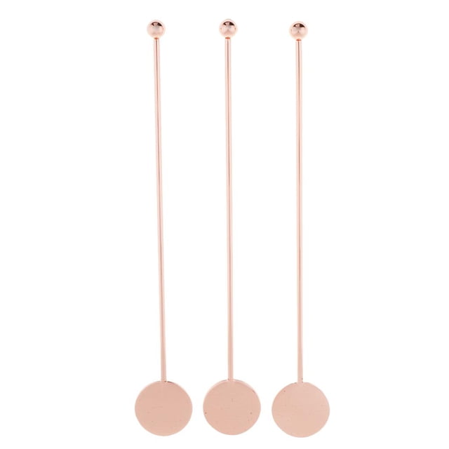 Paquete de 3 uds agitadores de bebidas de café de acero inoxidable bebida Swizzle Stick cobre Zulema Cocktail Swizzle Sticks