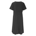 thumbnail image 3 of WILLBEST Vêtements d'Assemblage pour Femmes Robe Décontractée Unie à Manches Courtes Col Rond Ample avec Poches, 3 of 4