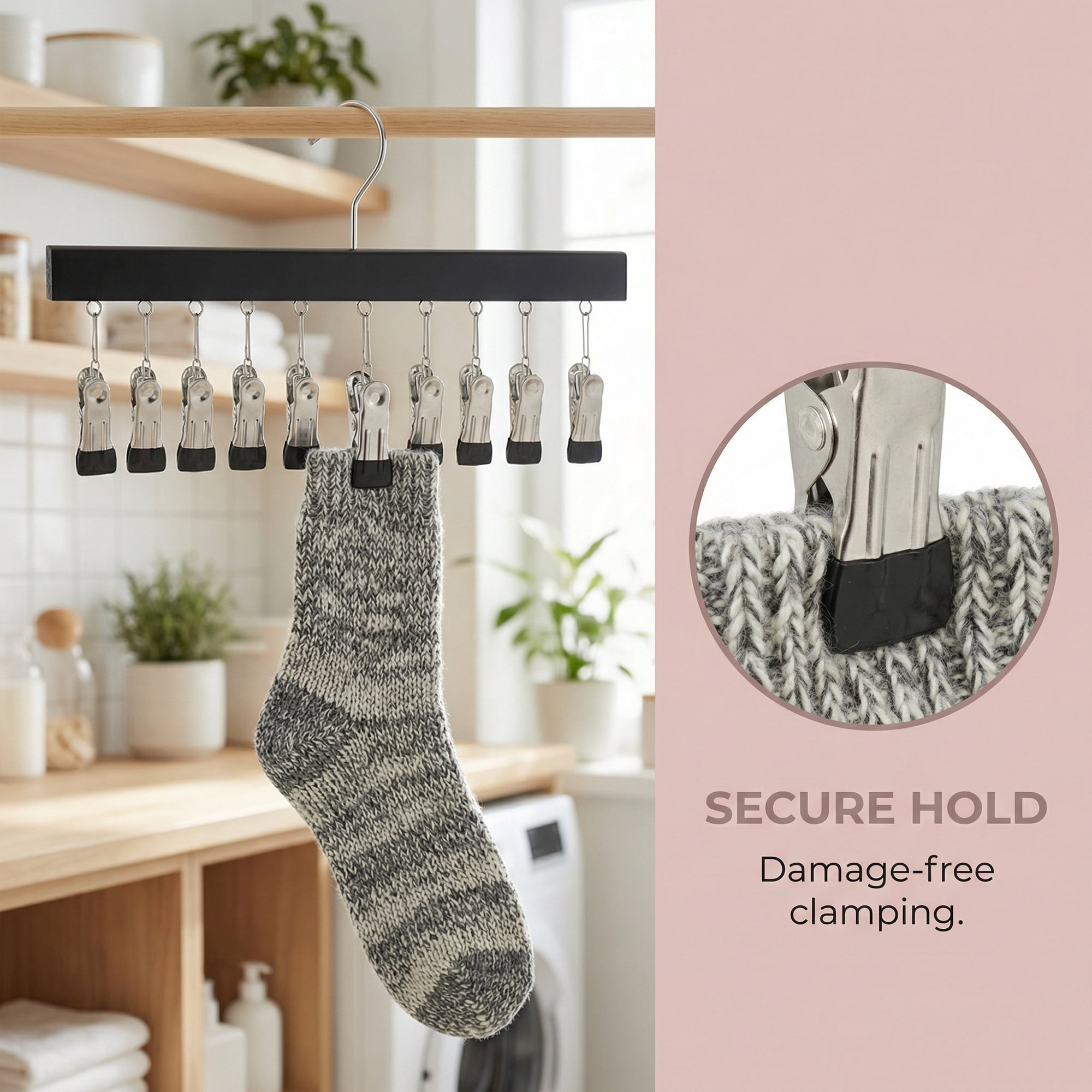 Unique Bargains Space Saving Wood Hat Hangers With 12 Hooks Black