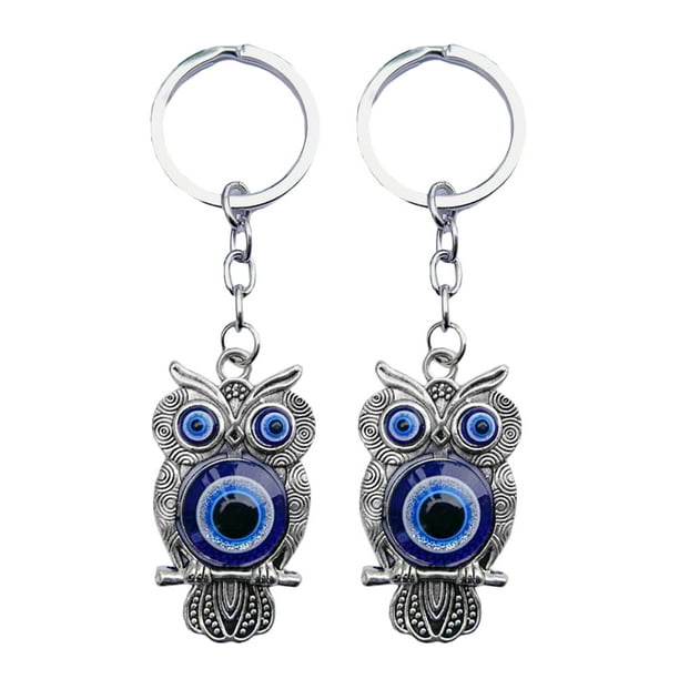 2 uds búho mal de ojo en forma de llavero colgante búho llavero colgante mal de ojo bolsa colgante Decoración