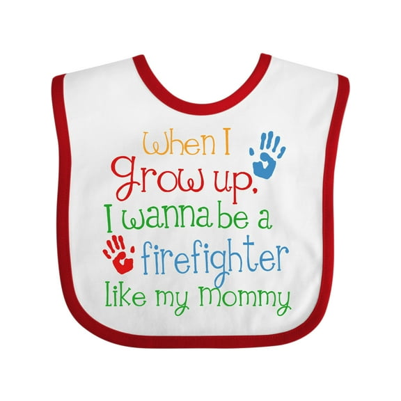 Inktastic Firefighter Like Mommy Boys or Girls Baby Bib