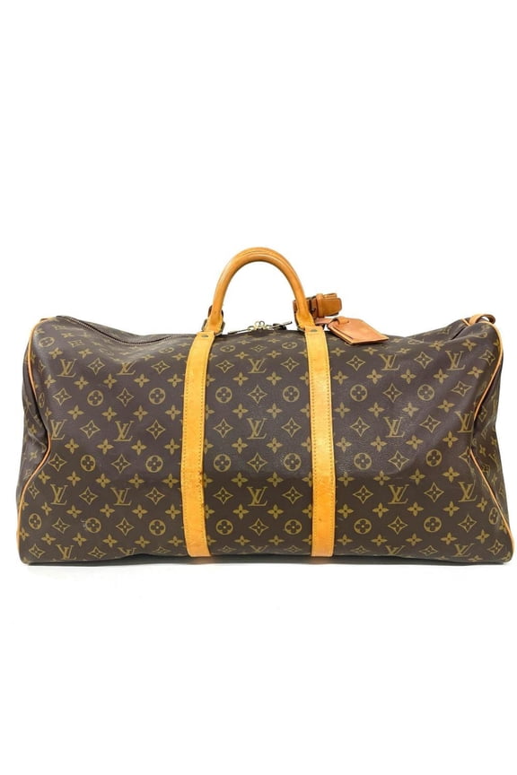 Pre-Owned Louis Vuitton Keepall 60 Boston Bag, Monogram Canvas and Leather, M41422, Brown with...