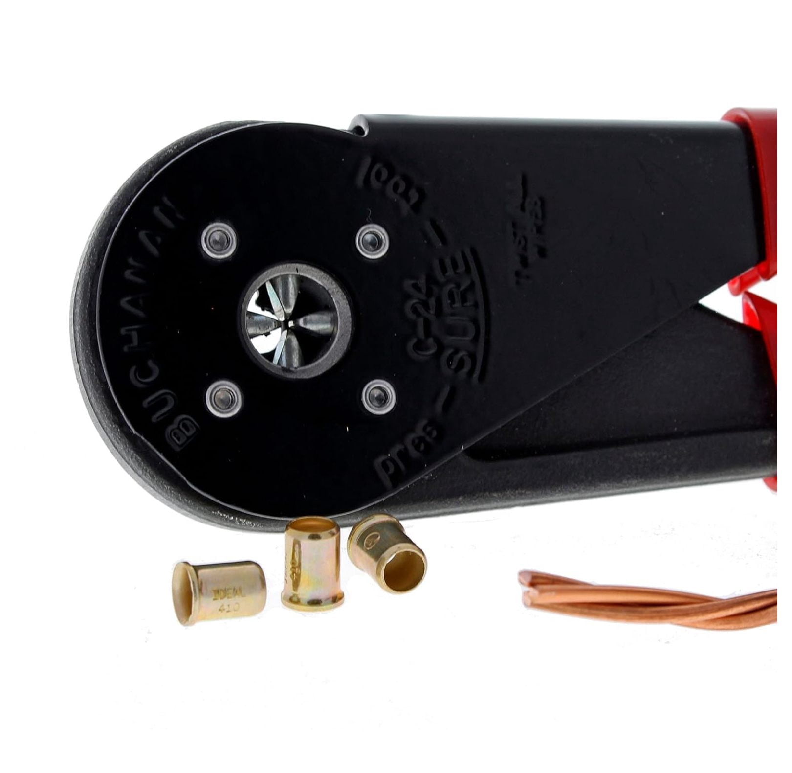 INDUSTRIES INC. C24 Four-Way Crimp Tool – Spring Loaded, Fingertip Adjustment Wire Crimper for Two Connector Sizes