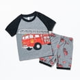thumbnail image 2 of NOLDARES Toddler Boy Shorts Set - 2 Piece Short Sleeve Hawaiian Shirt & Matching Shorts, Little Boys Summer Outfits(Grey,3-4 Years), 2 of 9