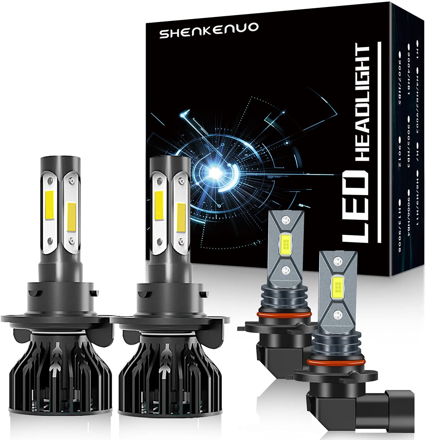 9005 H11 9005 LED 6000K Headlight Hi and Low Beam Fog Light 9145 9140 3-Sets 