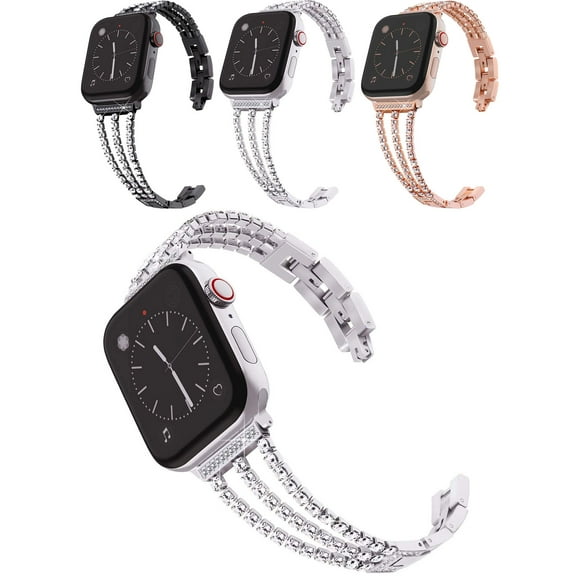 BadPiggies Women Bracelet Stainless Steel Replacement Bands for Apple Watch Bands 38mm 42mm iWatch Series 7 6 5 4 3 2 1