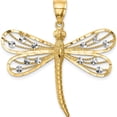 thumbnail image 1 of 14K Yellow & Rhodium Diamond-Cut White Dragonfly Pendant Made In United States c4792, 1 of 5