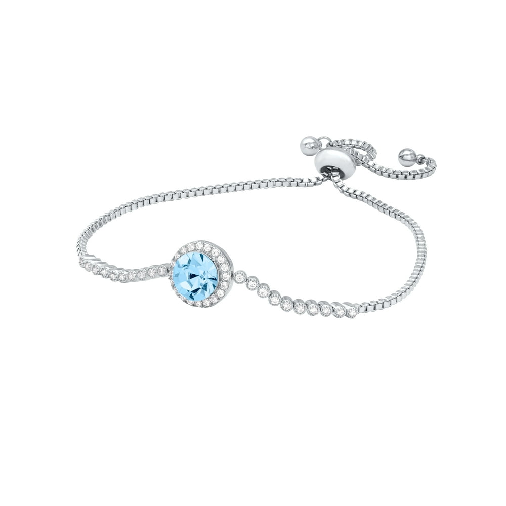 Believe by Brilliance - Fine Silver Plated Light Blue Crystal Lariat ...