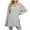 Gray, variant on XFLWAM Long Sleeve Shirts for Women Lightweight V Neck Tunic Tops Ribbed Knit Loose Fit Fall Sweatshirt Casual Side Slit Pullover Shirts S