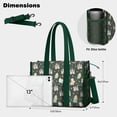 thumbnail image 5 of Teacher Tote Bag,Dark Green Princess Castle Rainbow Pattern Teacher Utility Tote Bag,Large Work Tote Bags for Women with Multiple Pockets,Top Zipper Closure,13.8x10.6x6.7 Inch, 5 of 5