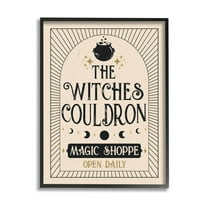 Stupell Industries Witches Cauldron Vintage Shoppe Graphic Art Black Framed Art Print Wall Art, Design by Angela Nickeas