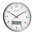 thumbnail image 2 of Bulova Clocks C4810 Manager Digital Decorative Glass Hanging Wall Clock, Silver, 2 of 2