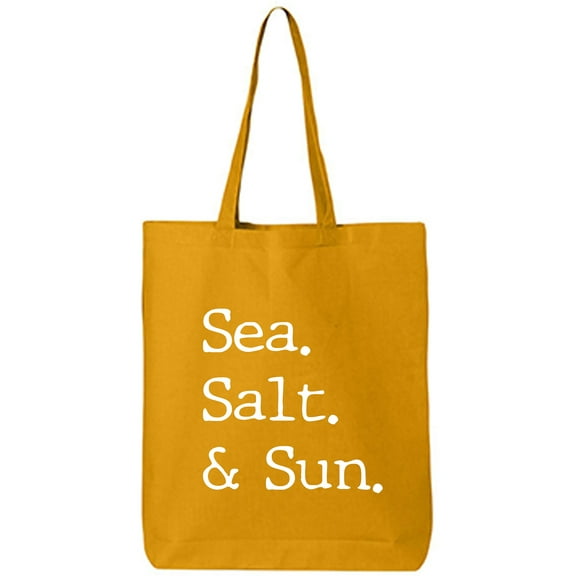 Sea. Salt. & Sun. Cotton Canvas Tote Bag