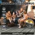 thumbnail image 6 of VUNATE Outdoor Rug with LED Strip Lights 10'x14' Waterproof Reversible Patio Rug Plastic Straw Lightweight Indoor Outdoor Rug for RV Camping Deck Balcony Boho Porch Decor Dark Gray and White, 6 of 8