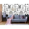 thumbnail image 2 of MuralsPrint Travel Paris Tile Grunge Removable Wallpaper - 24'' inch x 10'ft, 2 of 5