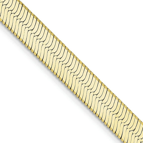 Auriga 10k Yellow Gold 5.5mm Silky Herringbone Chain Necklace 16inch for Women