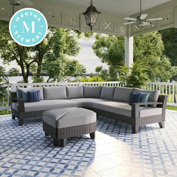 Martha Stewart Oakland 5Piece Outdoor Sectional Patio Set with Ottoman