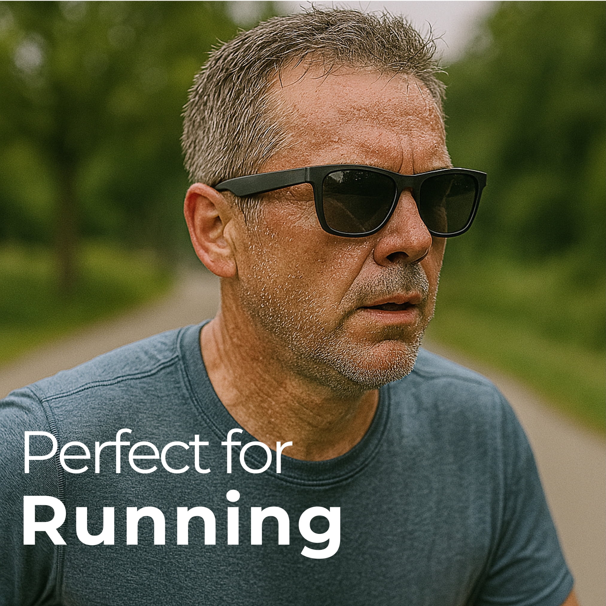 Smart Sunglasses, Audio Bluetooth Sunglasses with Dual Stereo Speakers, Voice Control - Athletic/Outdoor UV Protection and Sweatproof, Unisex