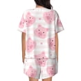 thumbnail image 3 of Picia Cartoon Pig Pajamas Sets for Women Soft Short-Sleeved Pjs with Lounge Shorts Two Piece Sleepwear-Large, 3 of 9