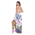 thumbnail image 3 of FORMRS Womens Long Sarong Beach Wrap Semi-Sheer Bikini Skirt Bathing Swimsuit Cover Up, Abstract Mountain, 3 of 7
