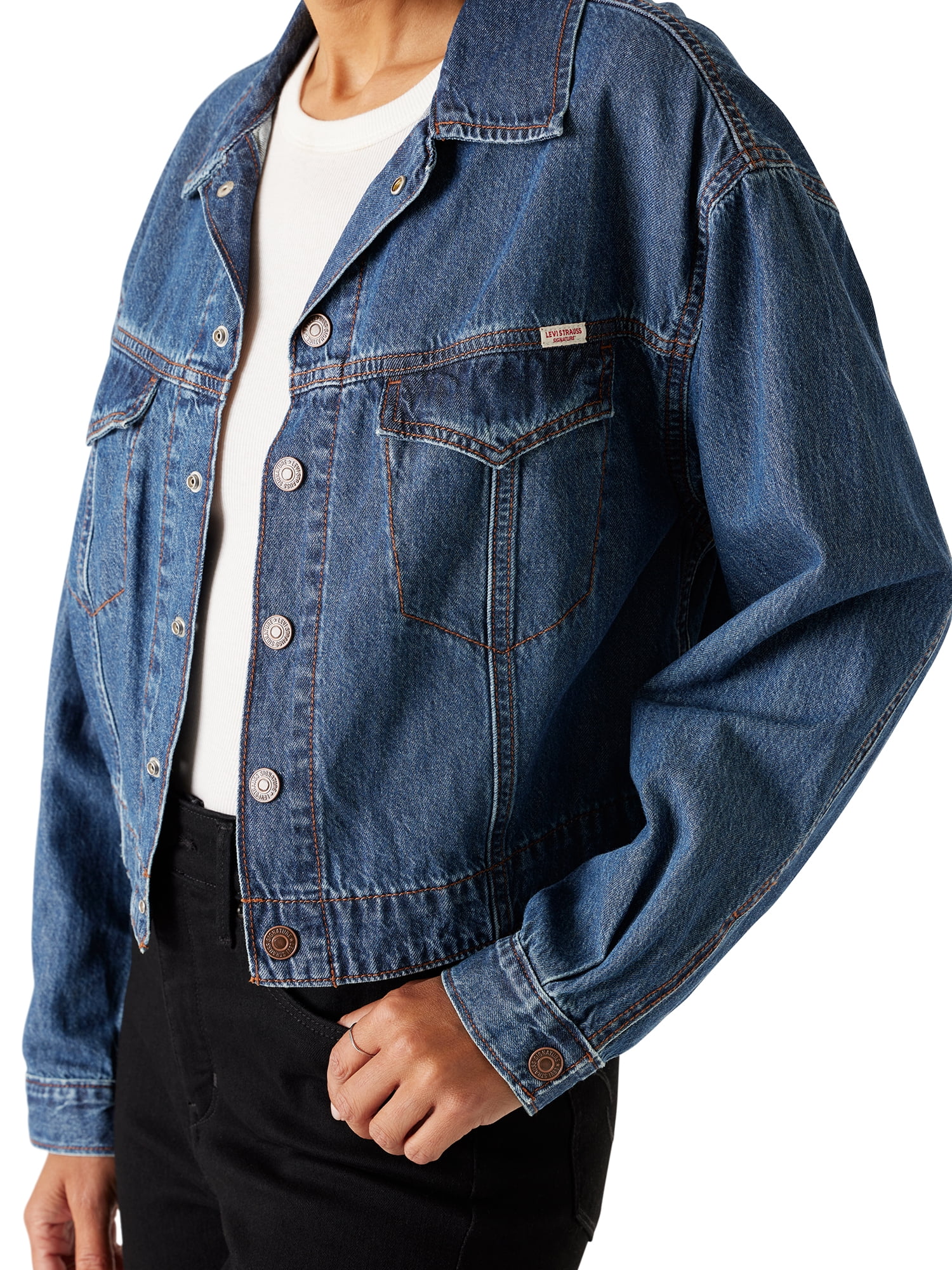 Levi Strauss Signature Women’s and Women’s Plus Way Out West Vintage Easy Trucker Denim Jacket, Sizes XS-XL
