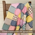 thumbnail image 2 of 40+ Spring Garden Plaid Homespun 5" x 5" Pre-Cut Quilt Squares Pink Yellow Pastel by JCS, 2 of 8