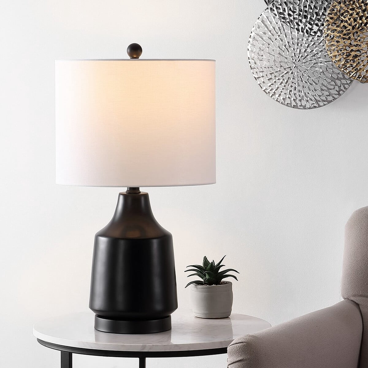SAFAVIEH Atrius 26 in. Classic Contemporary Table Lamp, Black