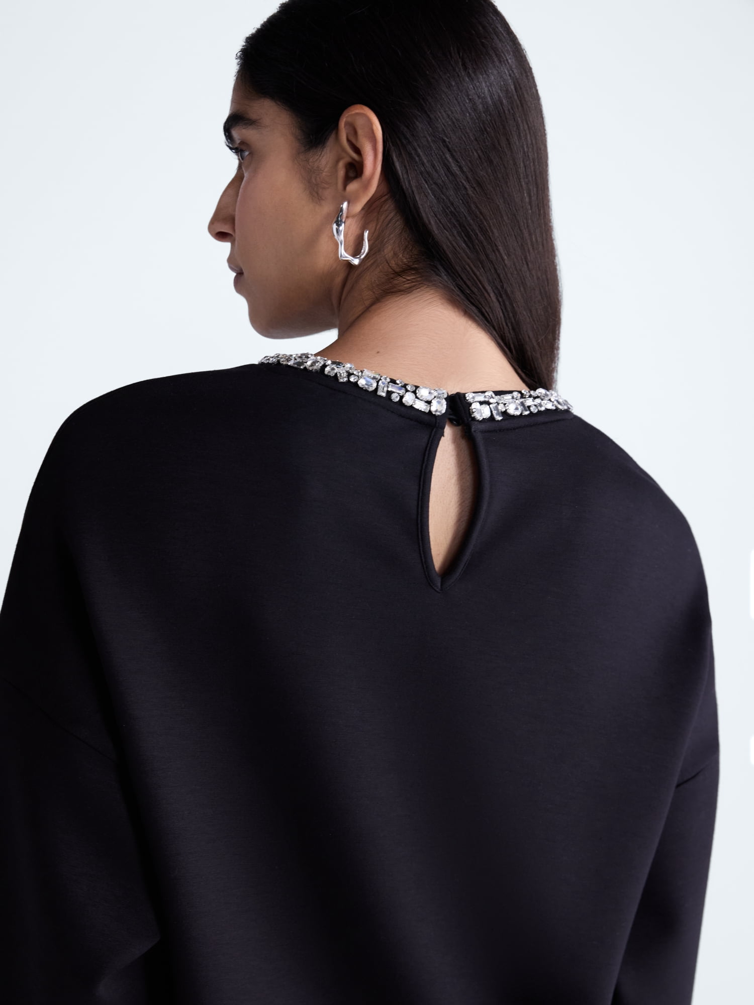 Scoop Women's and Women's Plus Scubaknit Embellished Sweatshirt, Sizes XS-4X