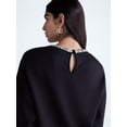 thumbnail image 4 of Scoop Women's and Women's Plus Scubaknit Embellished Sweatshirt, Sizes XS-4X, 4 of 5