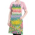thumbnail image 5 of Pioneer Flower Floral Print Pattern Apron-Garden Aprons for Women with Pockets-Cotton Linen Waterproof Kitchen Cooking Gardening Aprons Adjustable for Kitchen,Cooking,BBQ and Salon 33x27 Inch, 5 of 7