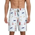 thumbnail image 2 of Daiia Nautical Lighthouse Sailboat Mens Woven Stretch Pajama Short,Short Pajama Pants-3X-Large, 2 of 9