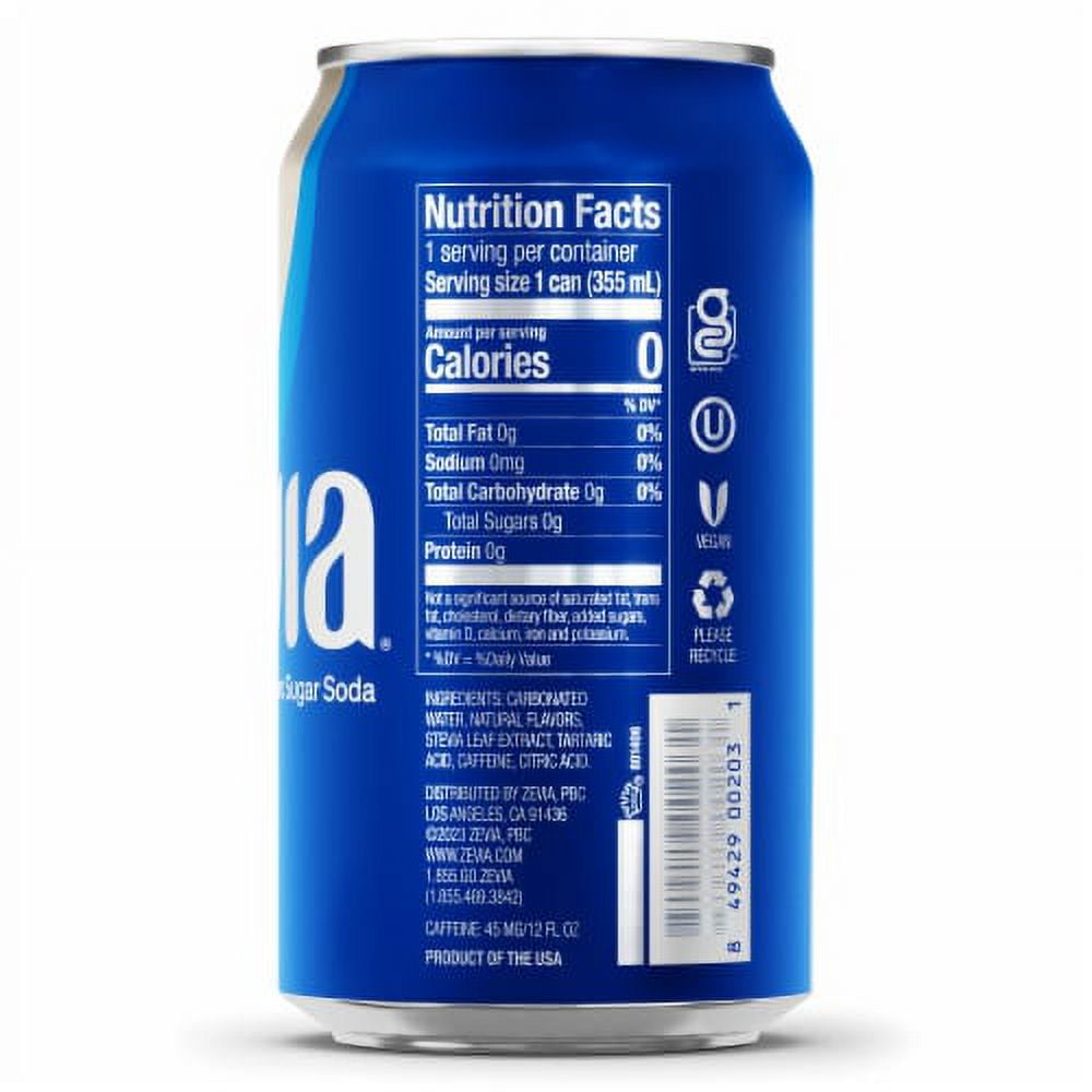 2X - Zevia Vanilla Cola Zero Sugar Soda Cans