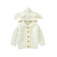 thumbnail image 1 of Toddler Baby Girls Long Sleeve Knitted Cardigan Button Down Solid Color Rabbit Ear Hooded Coat Tops, 1 of 6