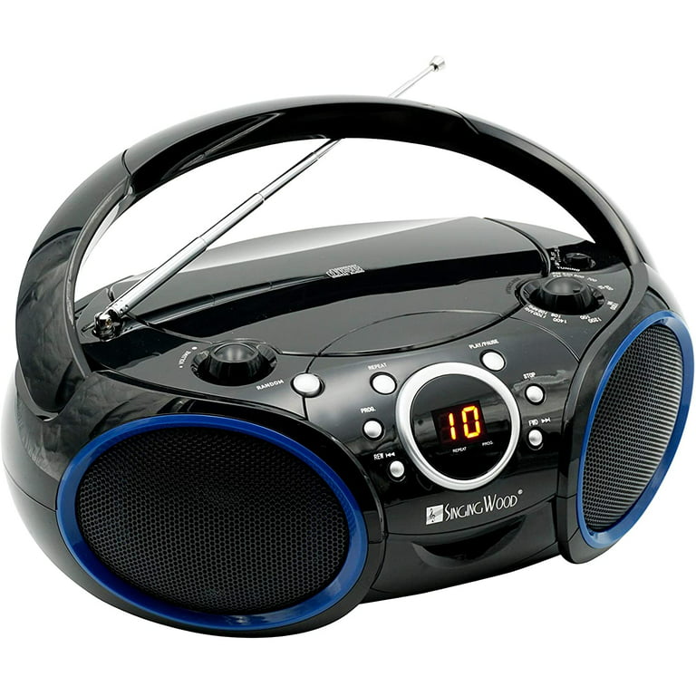 SingingWood NP030AB-CV Portable Karaoke System, Portable CD Player Boombox  with Wireless for Home AM FM Stereo Radio, Headphone Jack, Portable Karaoke