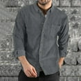 thumbnail image 2 of CharmCyan Men Long Sleeve Button Down Shirt Casual Loose Fit Lightweight Breathable Classic Collar Shirt for Everyday Wear Dark Gray 2XL, 2 of 2